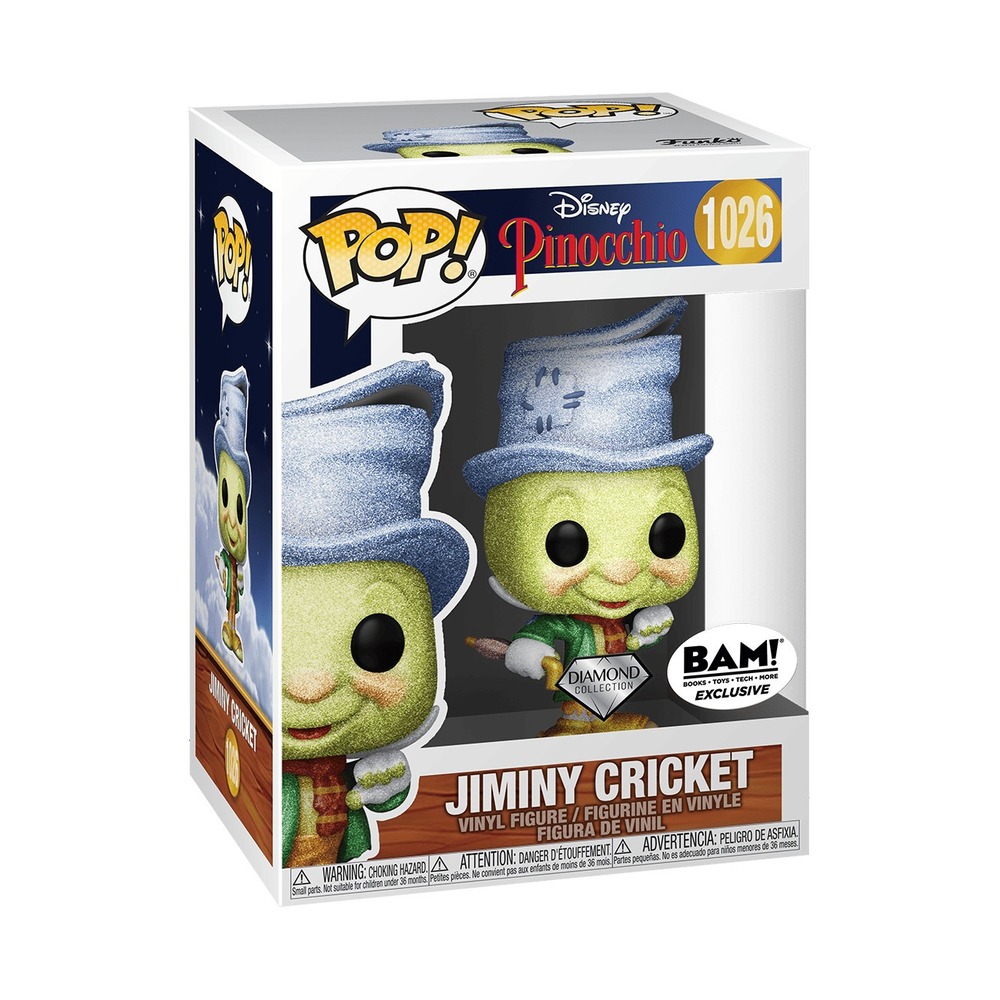 Funko Pop Disney Pinocchio Jiminy Cricket Diamond Glitter BAM Exclusive 1026
